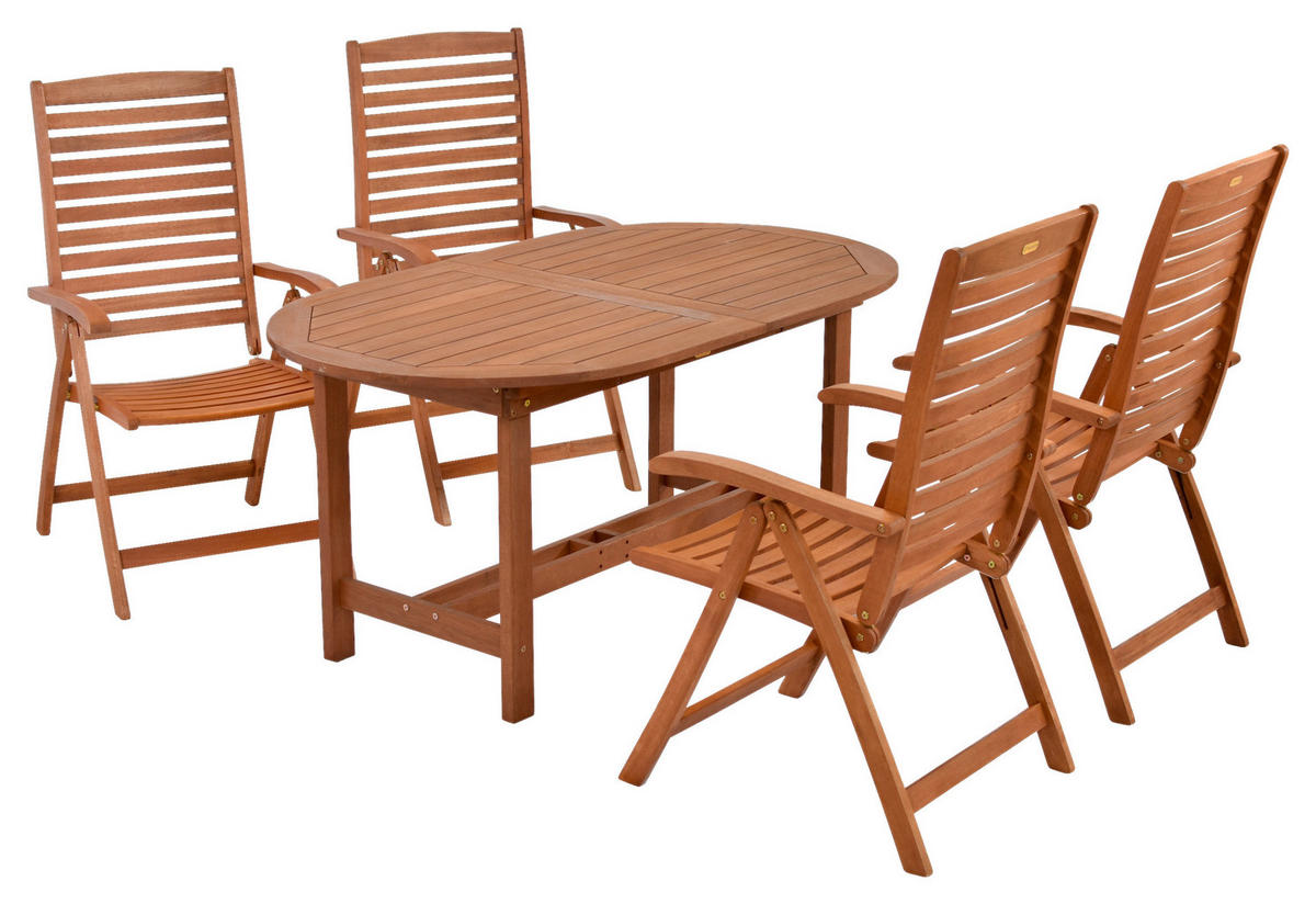 GARTENTISCHGRUPPE  - Akaziefarben, ROMANTIK / LANDHAUS, Holz - Gardenson