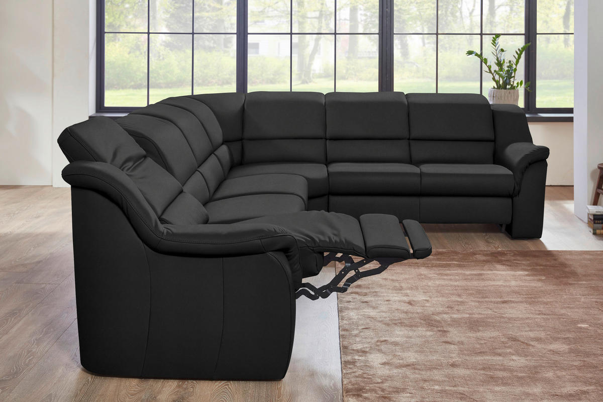 ECKSOFA  in Echtleder Anthrazit  324/260 cm  - Chromfarben/Anthrazit, KONVENTIONELL, Leder/Kunststoff (324/260cm) - Cantus