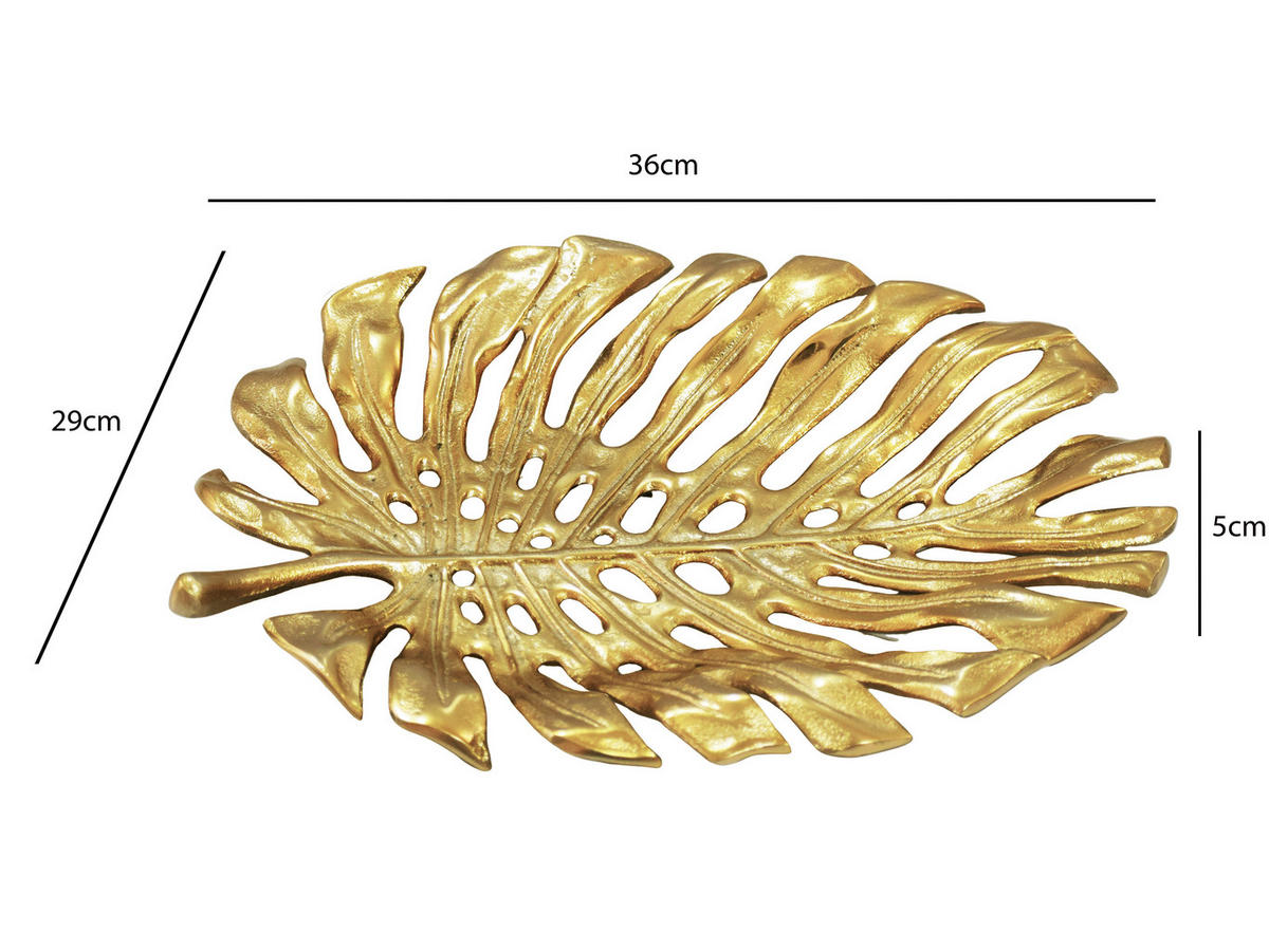 OKRASNA SKLEDA     36/29/4 cm         - zlate barve, Design, kovina (36/29/4cm) - Livetastic