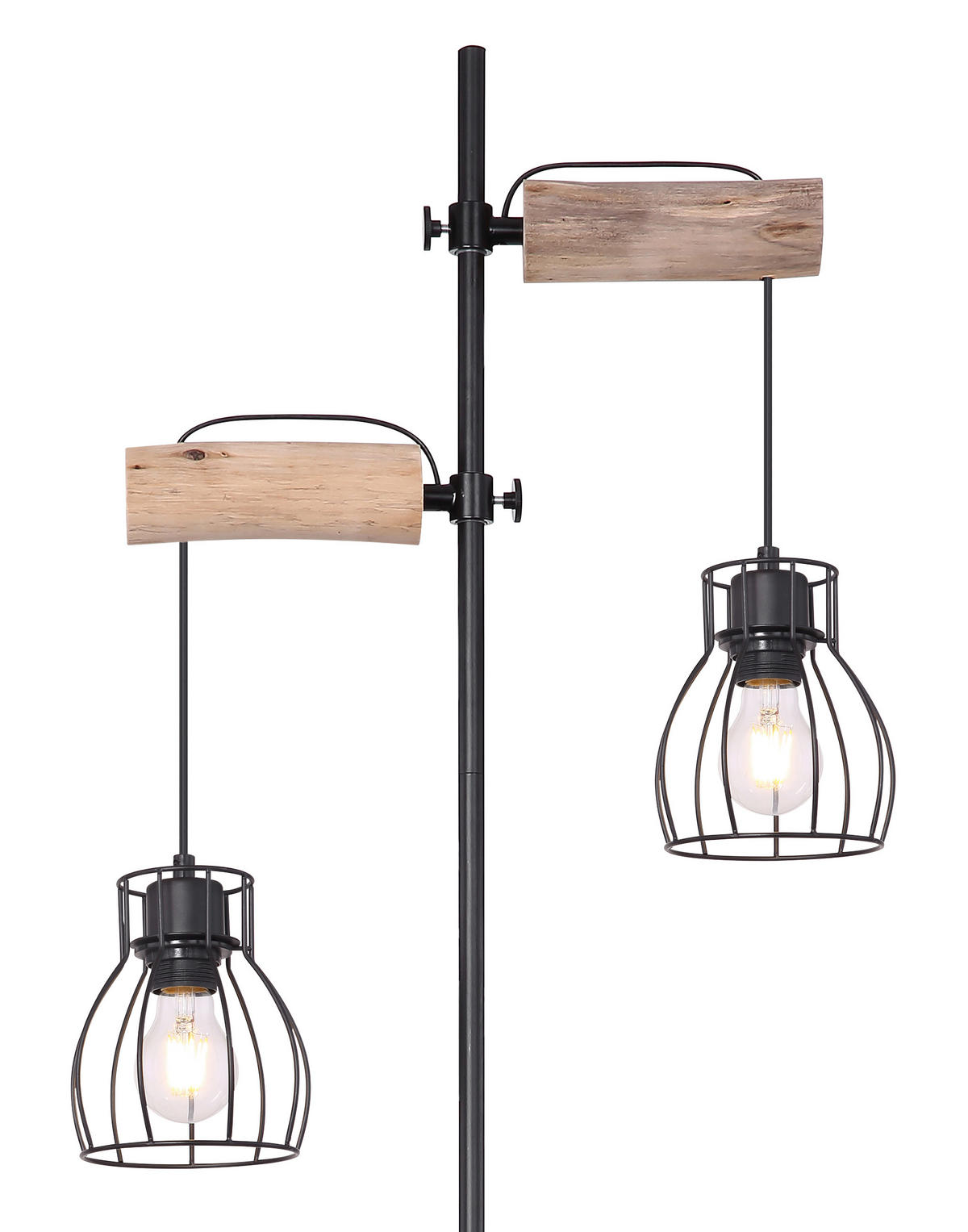 STEHLEUCHTE - Schwarz/Naturfarben, Design, Holz/Metall (47/168cm) - Marama