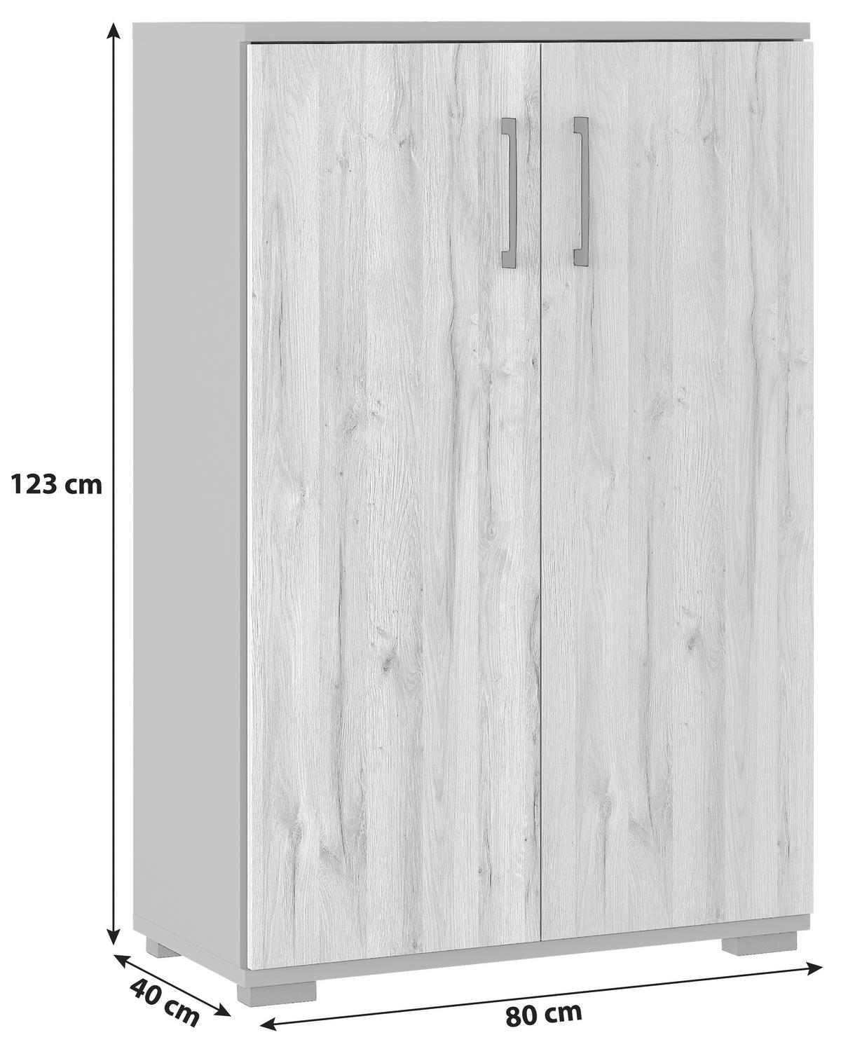 AKTENSCHRANK Graphitfarben, Eichefarben  - Eichefarben/Graphitfarben, KONVENTIONELL, Holzwerkstoff (80/123/40cm) - Germania