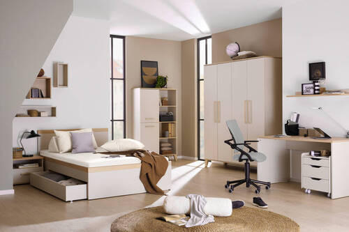 BETT MALIO 90/200 cm Beige, Naturfarben  - Beige/Naturfarben, Design (90/200cm) - Paidi