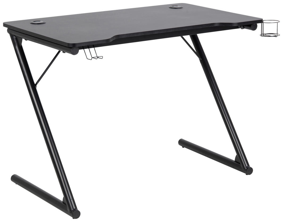 GAMINGTISCH 100/60/74 cm  in Schwarz  - Schwarz, KONVENTIONELL, Holzwerkstoff/Metall (100/60/74cm) - Livetastic