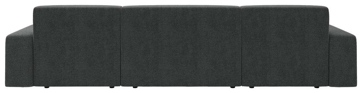 WOHNLANDSCHAFT in Struktur Anthrazit  - Anthrazit/Schwarz, Modern, Kunststoff/Textil (162/329/162cm) - Trendmanufaktur