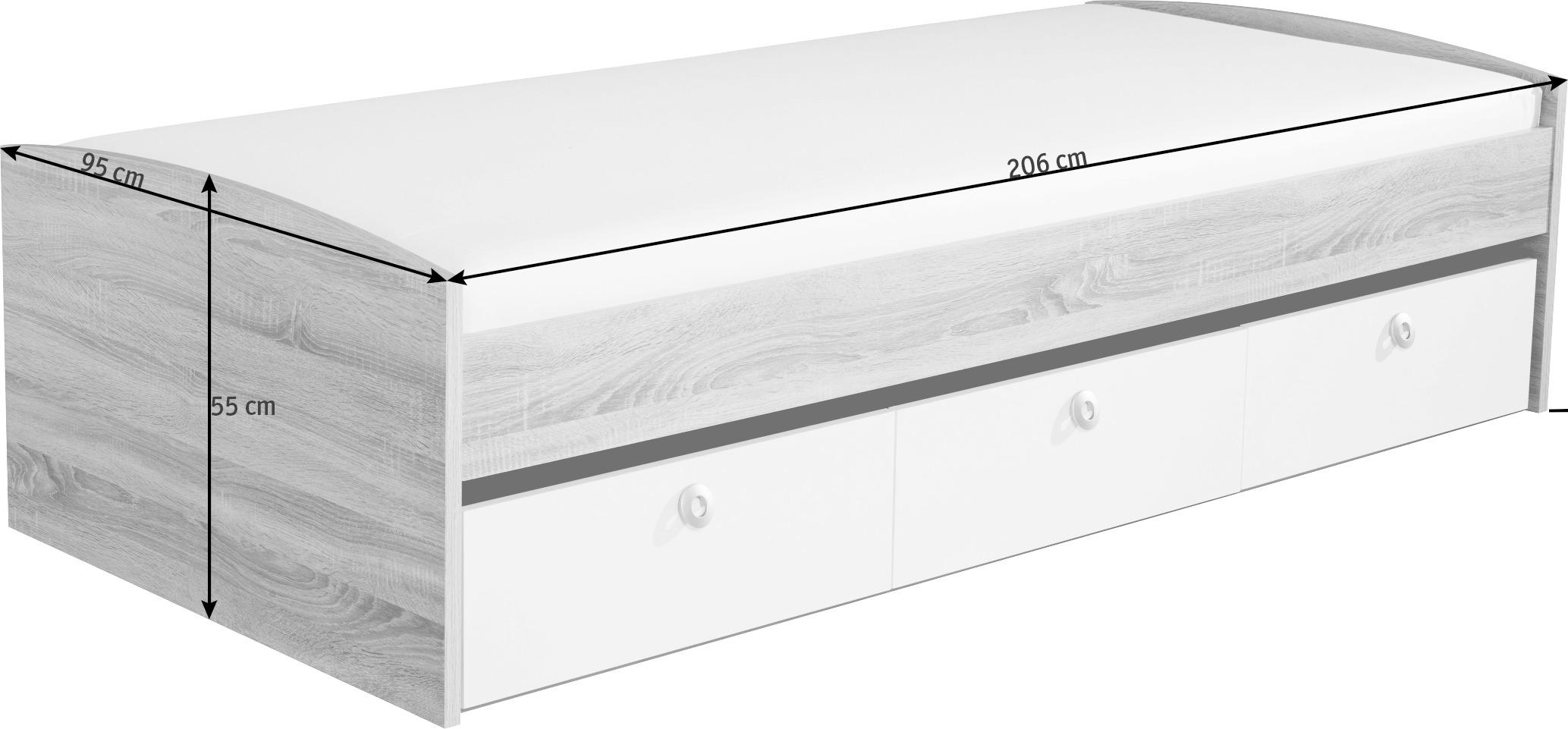STAURAUMBETT - Weiß, Design (90/200cm) - MID.YOU