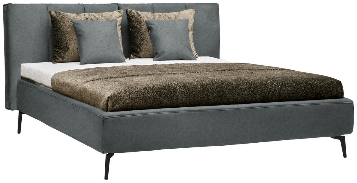 POLSTERBETT 180/200 cm  Anthrazit  - Weiss/Anthrazit, Design, Holz/Textil (180/200cm) - Johann Jakob
