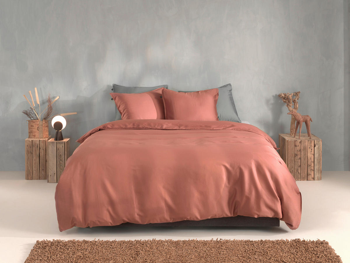 BETTWÄSCHE Satinado Makosatin 155/220 cm  - Dunkelrosa, Basics, Textil (155/220cm)