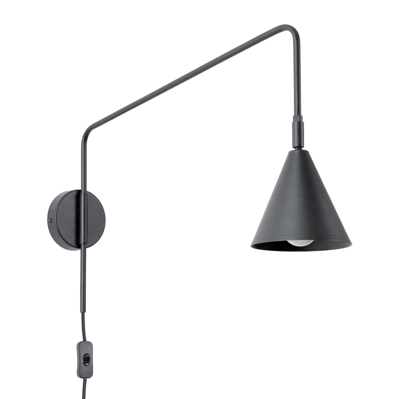 XXXLutz Wandleuchte Nox Schwarz 61x30x14 cm