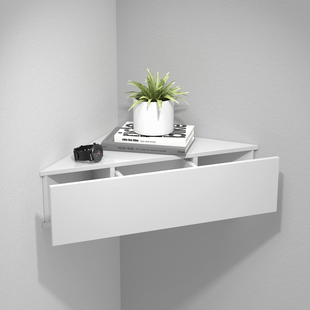 SÄNGBORD i vit  - vit, Modern, trämaterial (60/15/42,4cm) - MID.YOU