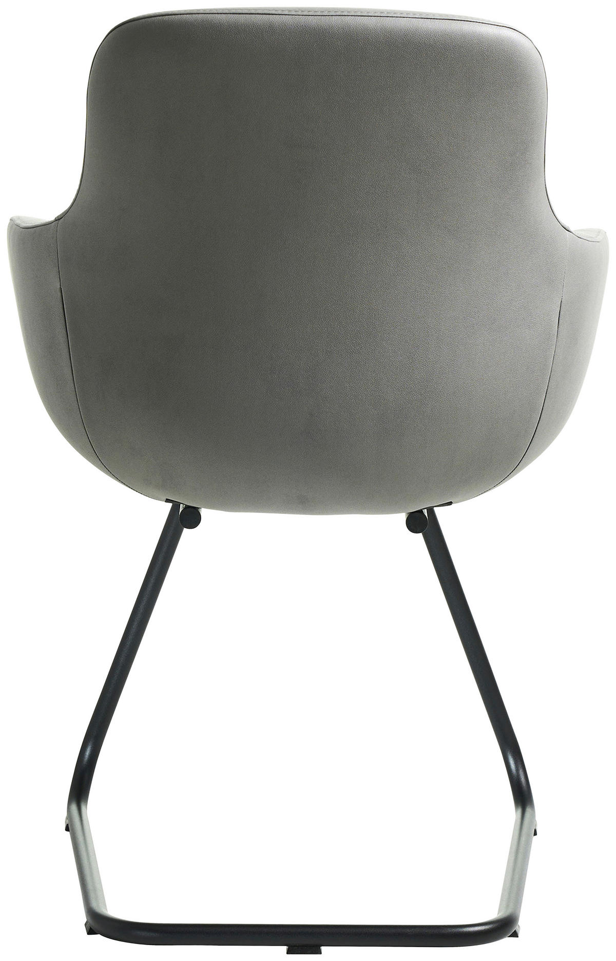 ARMLEHNSTUHL  in Edelstahl Lederlook (vegan)  - Hellgrau/Schwarz, Basics, Textil/Metall (62/89/61cm) - Celina Home