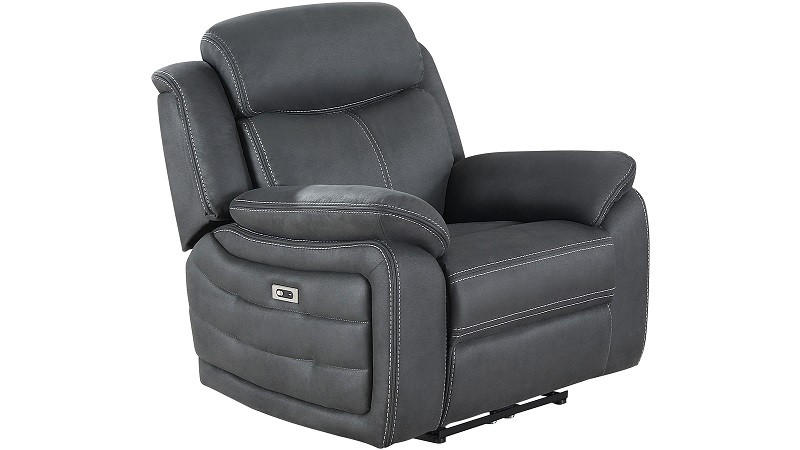 RELAXFÅTÖLJ i trä, metall, textil grå  - grå, Klassisk, metall/trä (101/105/99cm) - Best Price