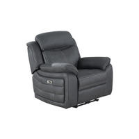 RELAXFÅTÖLJ i trä, metall, textil grå  - grå, Klassisk, metall/trä (101/105/99cm) - Best Price