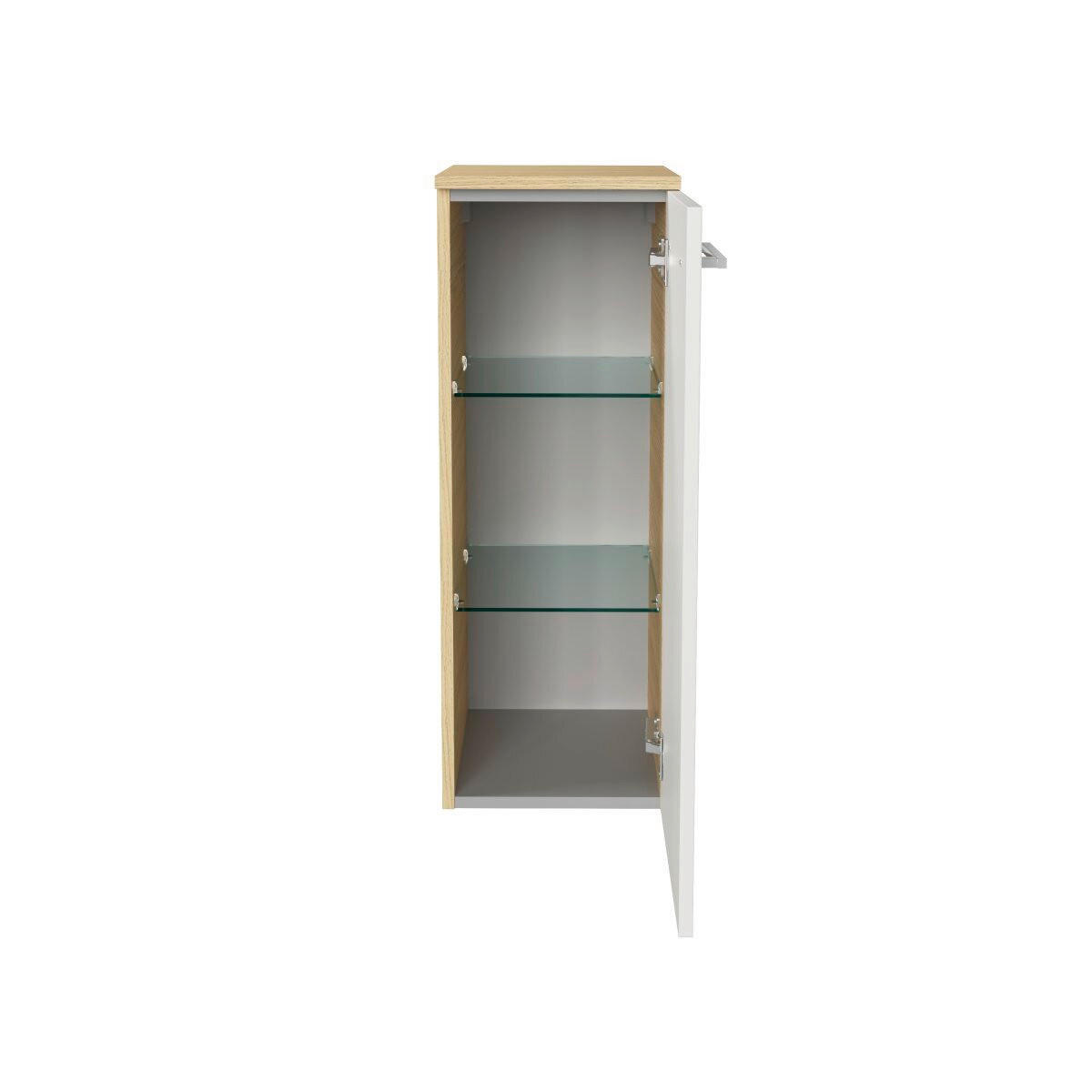 MIDISCHRANK 30,2/82,6/32 cm  - Chromfarben/Weiß Hochglanz, Basics, Glas/Holzwerkstoff (30,2/82,6/32cm) - MID.YOU