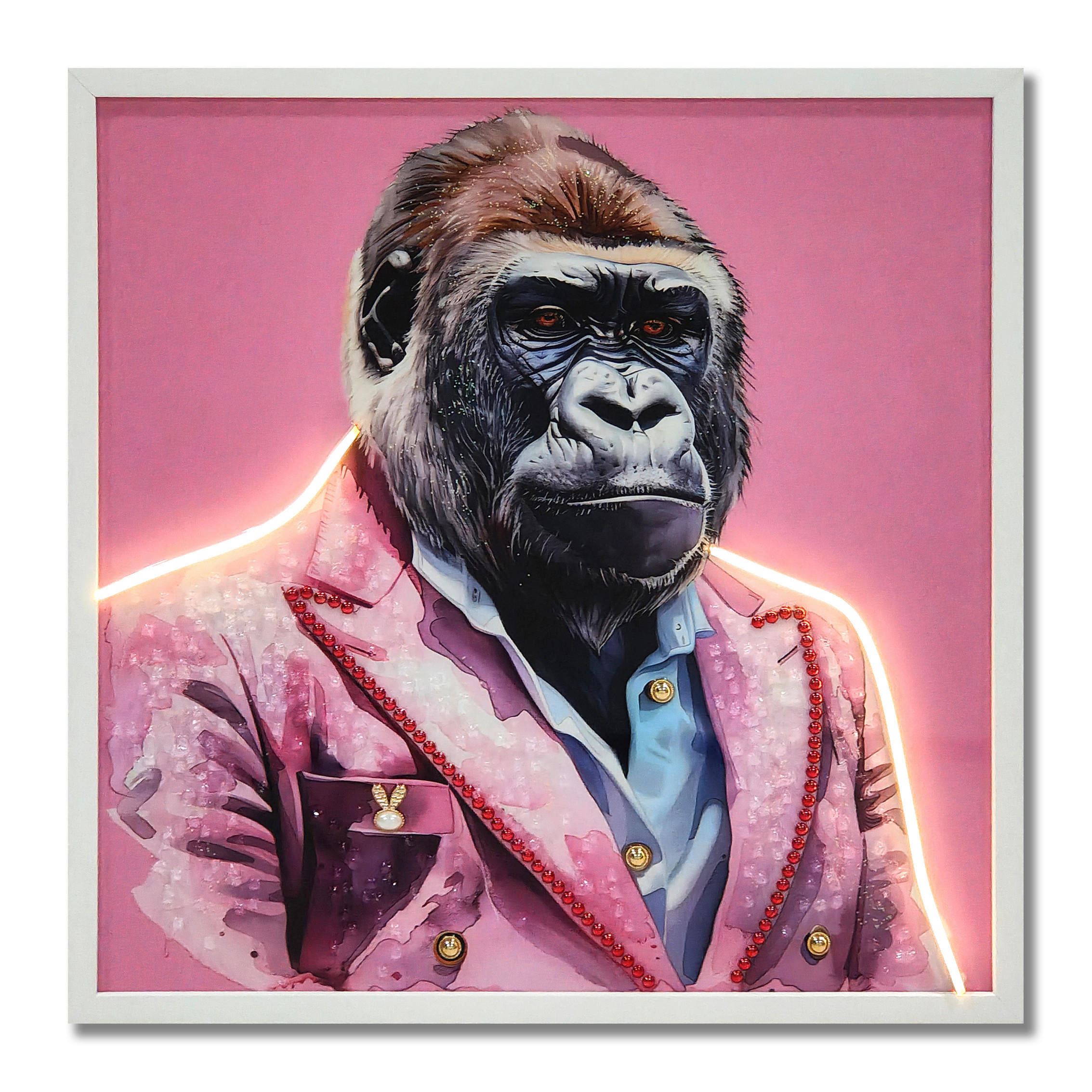 LED-DEKOLEUCHTE George 62/3.3/62 cm  - Multicolor/Schwarz, Basics, Kunststoff (62/3.3/62cm) - Globo