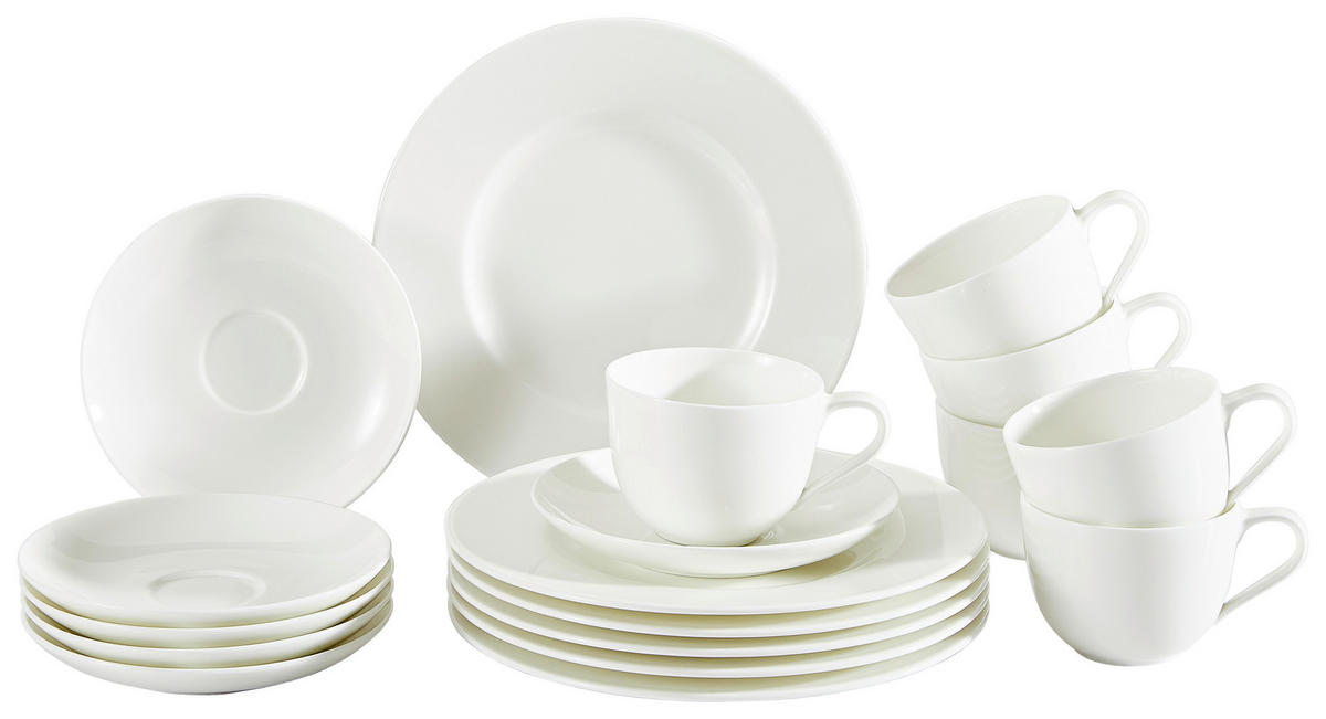 KÁVOVÝ SERVIS, 18-dielne, porcelán - biela, Basics, keramika (34/19/32cm) - Villeroy & Boch
