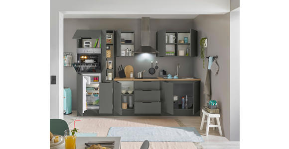 KÜCHENBLOCK   in Graphitfarben  - Schwarz/Graphitfarben, Basics, Holzwerkstoff/Metall (300/211/60cm) - Xora