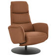 RELAXSESSEL in Leder Cognac  - Cognac/Schwarz, Design, Leder/Metall (76/108/86cm) - Dieter Knoll