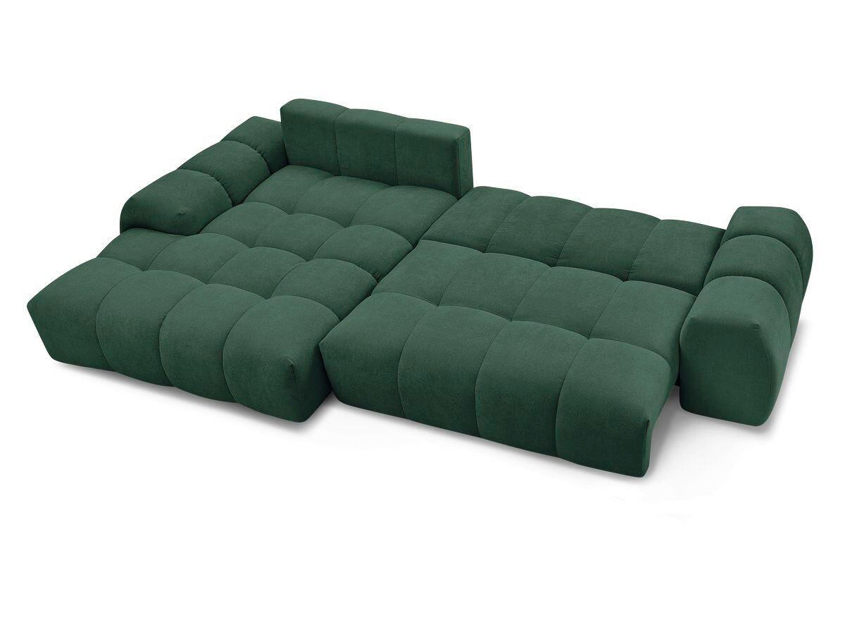 ECKSCHLAFSOFA EVEREST  mit Rücken echt, Armteil links, Armteil rechts Struktur Grün  - Schwarz/Grün, MODERN, Kunststoff/Textil (180/318cm) - Livetastic
