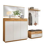 GARDEROBE 5-teilig  in 215/195/40 cm  - Eichefarben/Anthrazit, Design, Glas/Holz (215/195/40cm) - Novel