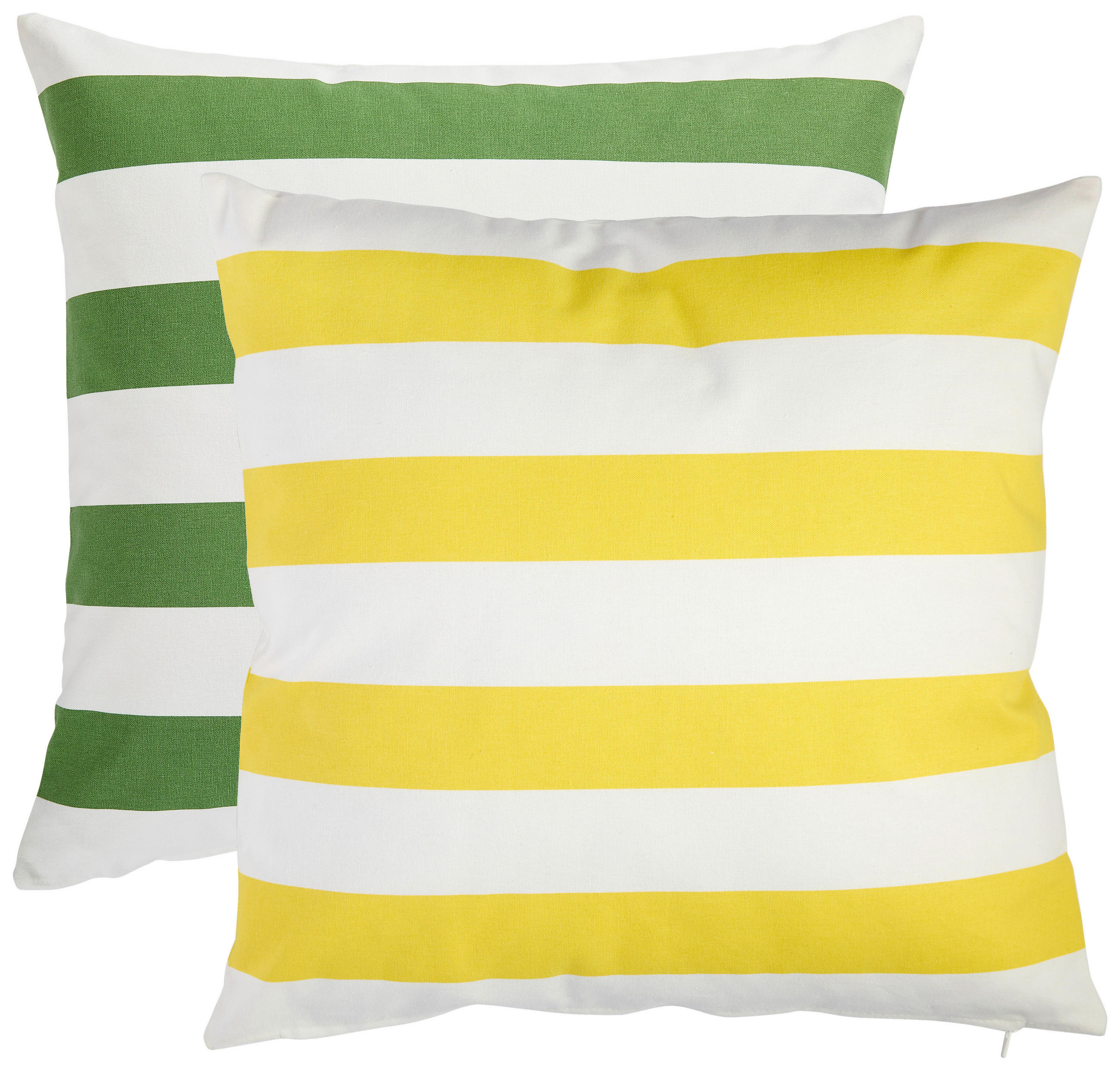 KISSENHÜLLE 48/48 cm  - Weiß/Grün, Textil (48/48cm) - Ambia Garden