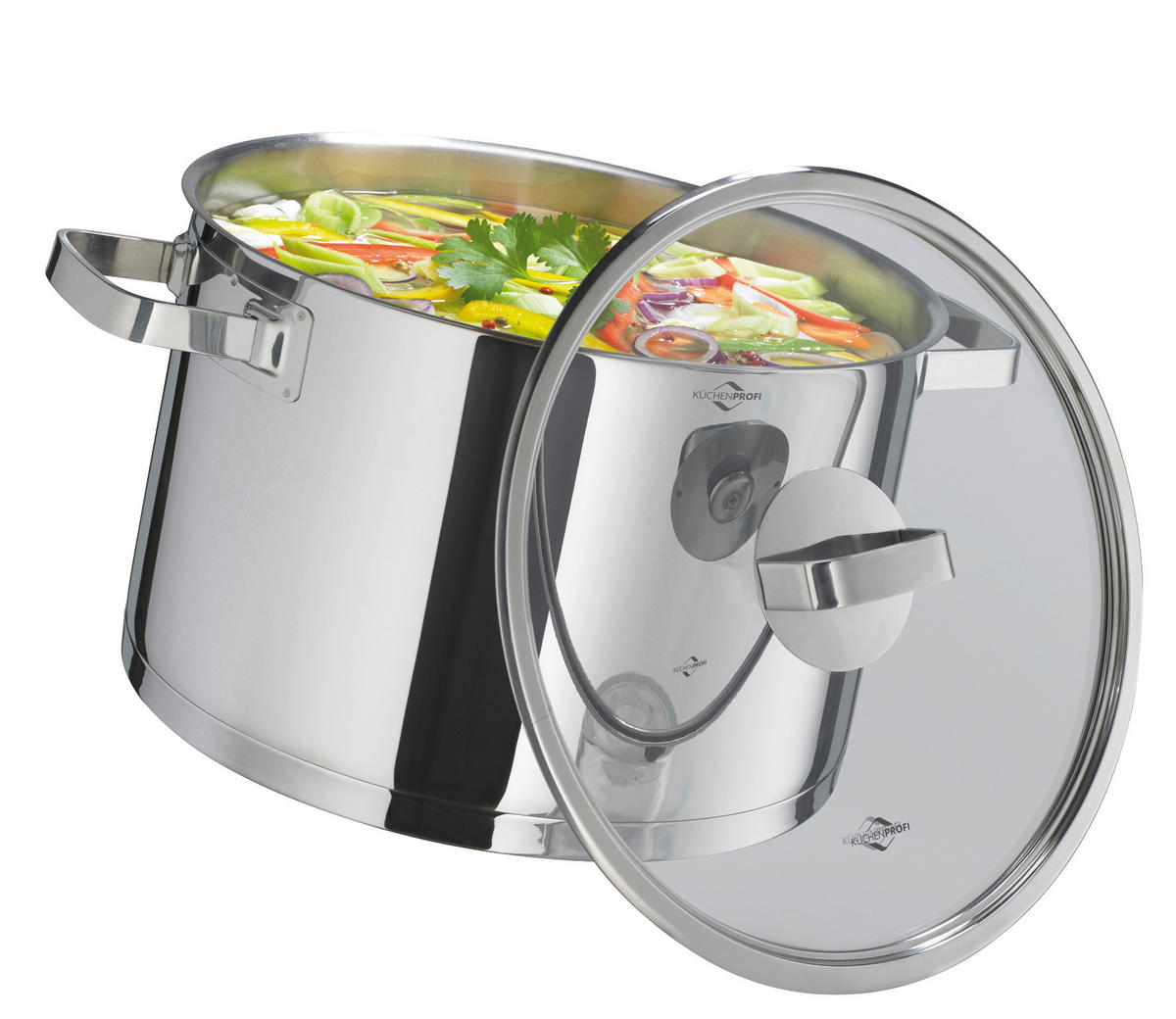 SUPPENTOPF SAN REMO 9,5 L  - Transparent/Silberfarben, Basics, Glas/Kunststoff (26/20,5cm) - KÜCHENPROFI