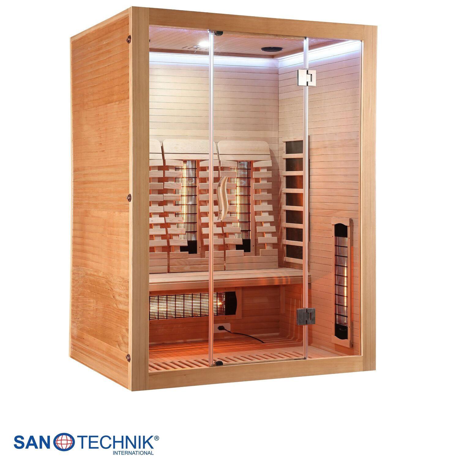 INFRAROTKABINE für 3 Personen OPEN  - Naturfarben, KONVENTIONELL, Holz (150/120/200cm) - Sanotechnik