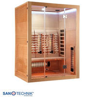 INFRAROTKABINE für 3 Personen OPEN  - Naturfarben, KONVENTIONELL, Holz (150/120/200cm) - Sanotechnik