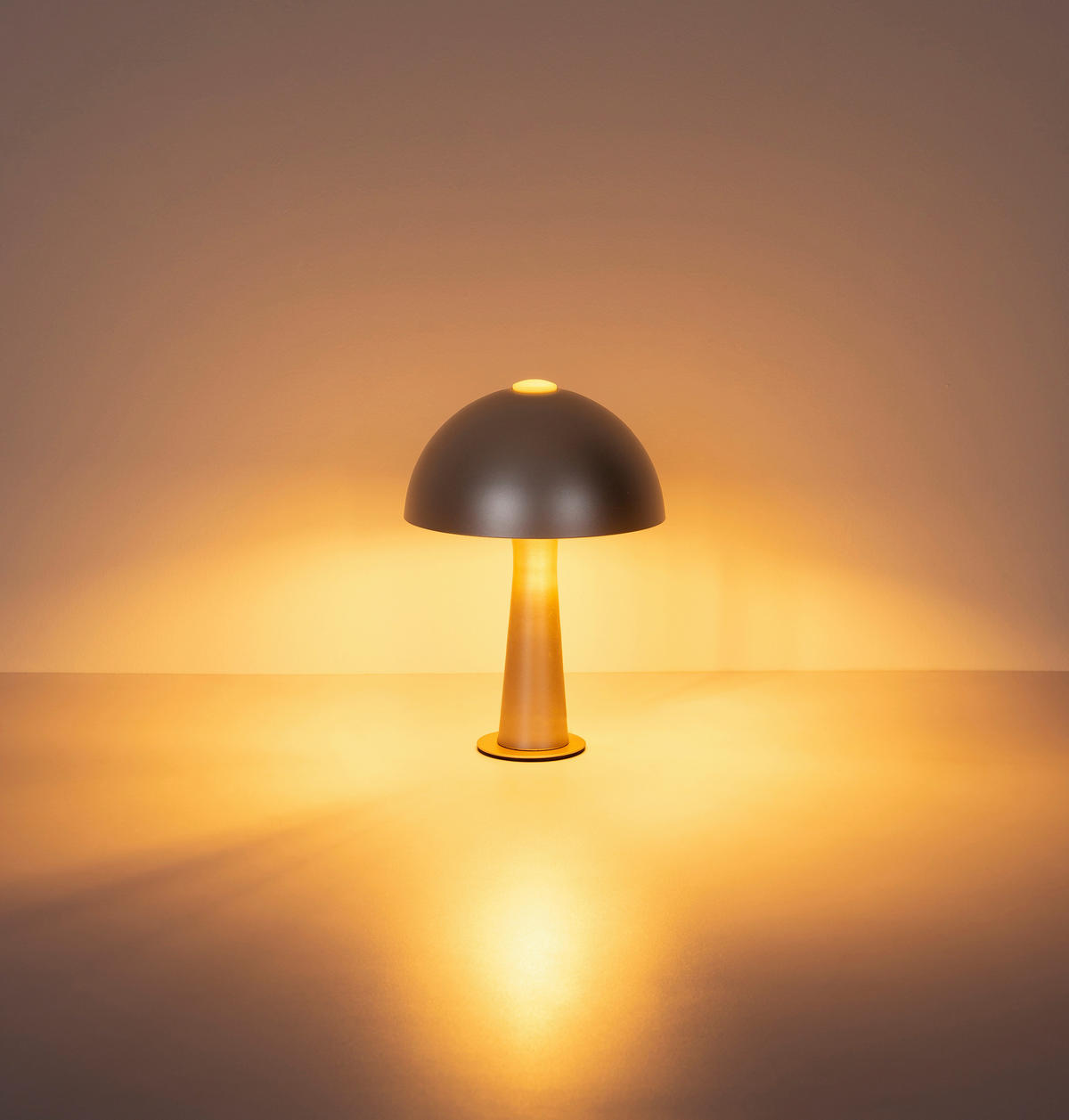 TISCHLEUCHTE Julia 20/28,5 cm  - Schwarz/Cappuccino, Design, Kunststoff/Metall (20/28,5cm) - Globo