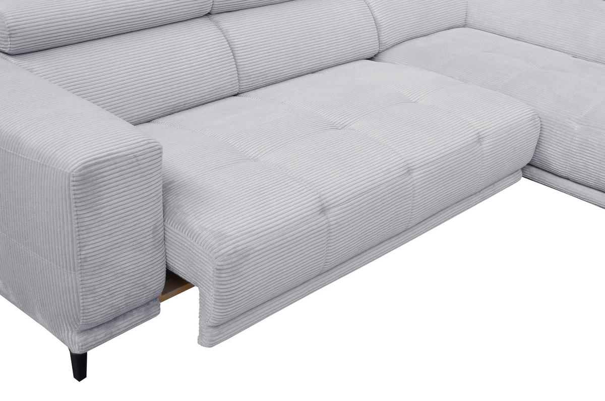 ÜLŐGARNITÚRA textil szürke  - fekete/szürke, Basics, textil (304/210cm) - Xora