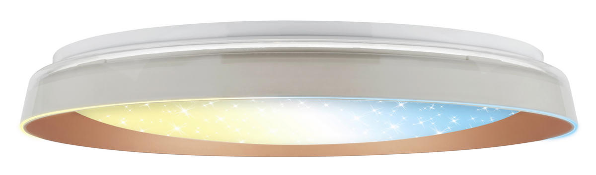 LED MENNYEZETI LÁMPA - világosszürke/cappuccino, Basics, műanyag (51/7,5cm)