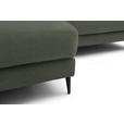 ECKSOFA  in Flachgewebe Grün Rücken echt  177/253 cm  - Schwarz/Grün, Design, Textil/Metall (177/253cm) - Dieter Knoll