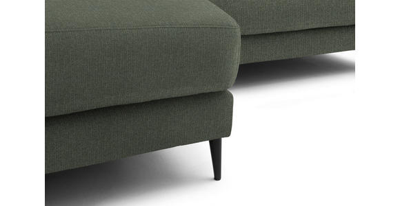 ECKSOFA  in Flachgewebe Grün Rücken echt  177/253 cm  - Schwarz/Grün, Design, Textil/Metall (177/253cm) - Dieter Knoll