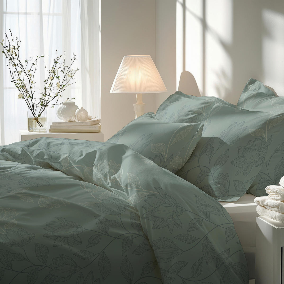 BETTWÄSCHE 4-teilig Flanell 135/200 cm  - Petrol, Design, Textil (135/200cm) - Florella