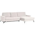 ECKSOFA in Cord Hellgrau  - Hellgrau/Schwarz, Design, Textil/Metall (302/180cm) - Venda