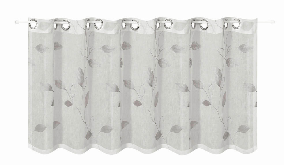 KURZGARDINE   150/50 cm   - Silberfarben/Weiß, Natur, Textil (150/50cm)