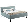 POLSTERBETT 140/200 cm  in Hellblau  - Schwarz/Hellblau, KONVENTIONELL, Holz/Textil (140/200cm) - Livetastic