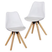 STUHL-SET 2 Stück  in Webstoff Holz, Kunststoff, Textil matt  - Eichefarben/Weiß, Design, Holz/Kunststoff (48/89/48cm) - MID.YOU