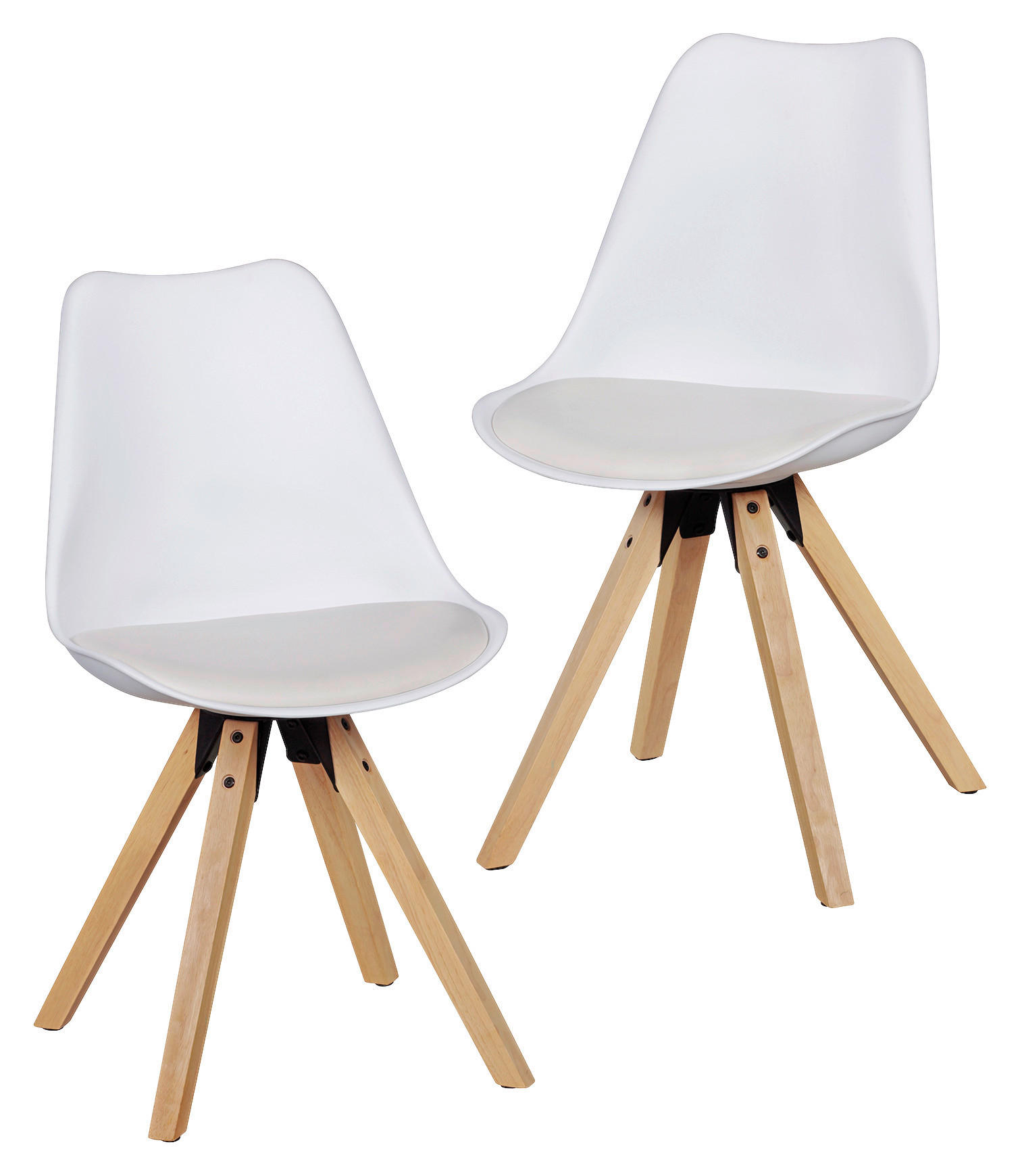 Mid.you Stuhl-Set Weiß 48x89x48 cm
