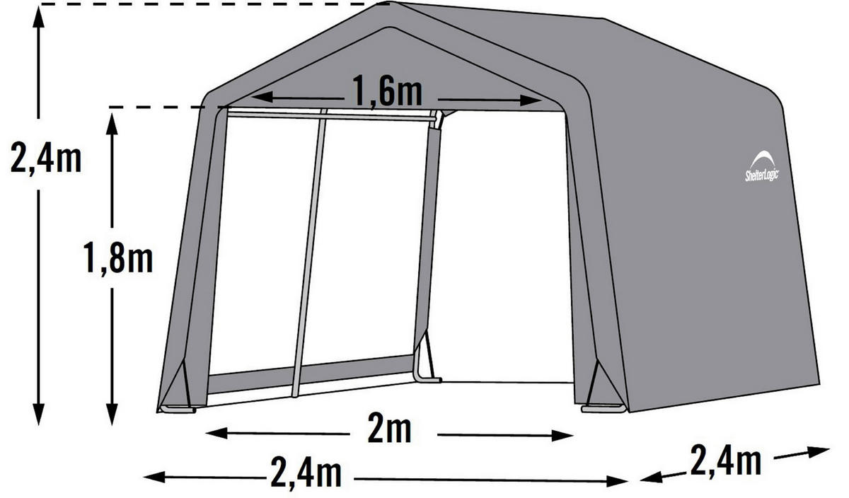 GERÄTEHAUS 240/240/240 cm  - Grau, Basics, Kunststoff (240/240/240cm) - Ambia Garden