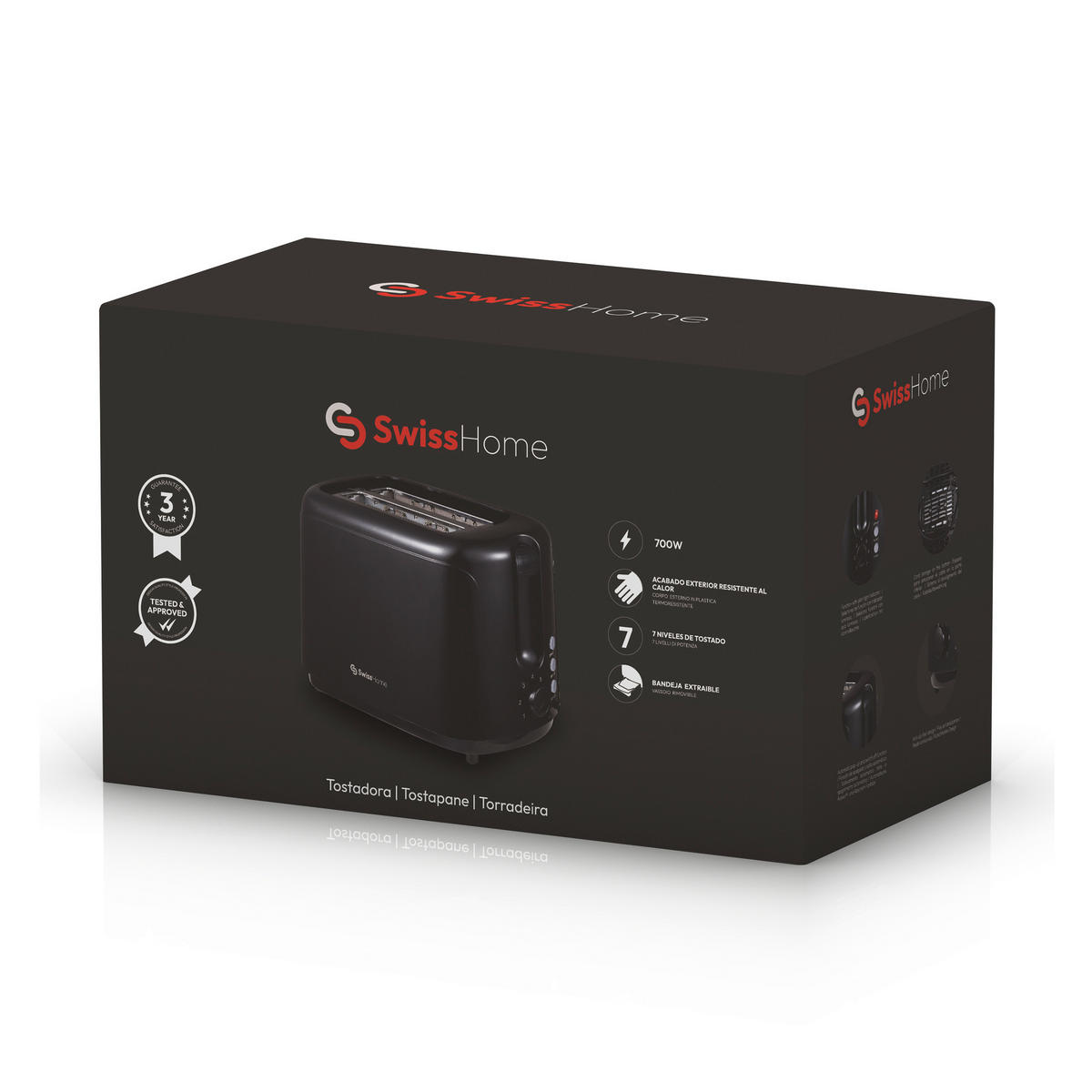 TOASTER  - Schwarz, Basics, Kunststoff (18,5/29,5/16cm)