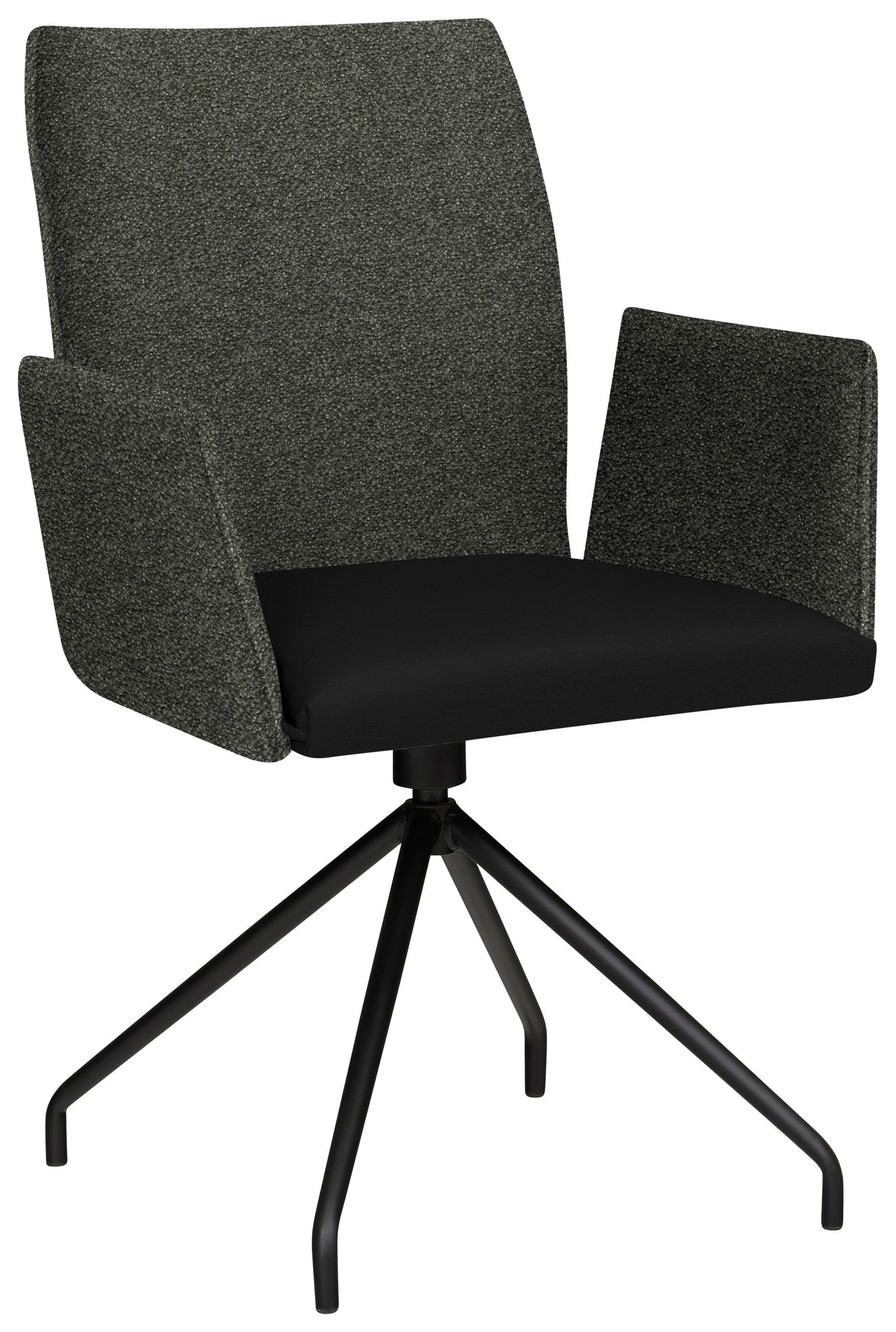 ARMLEHNSTUHL  in Stahl Mikrofaser  - Schwarz/Grün, Design, Textil/Metall (60/91/60cm) - Moderano