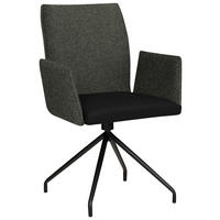 ARMLEHNSTUHL  in Stahl Mikrofaser  - Schwarz/Grün, Design, Textil/Metall (60/91/60cm) - Moderano