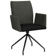 ARMLEHNSTUHL  , Stoffauswahl, Typenauswahl, Sitzfläche 360° drehbar  , Mikrofaser  ,  - Schwarz/Grün, Design, Textil/Metall (60/91/60cm) - Moderano