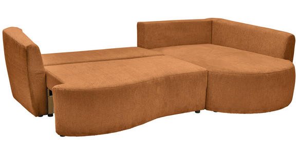 ECKSOFA  in Chenille Rostfarben  - Rostfarben/Schwarz, MODERN, Kunststoff/Textil (287/179cm) - Carryhome