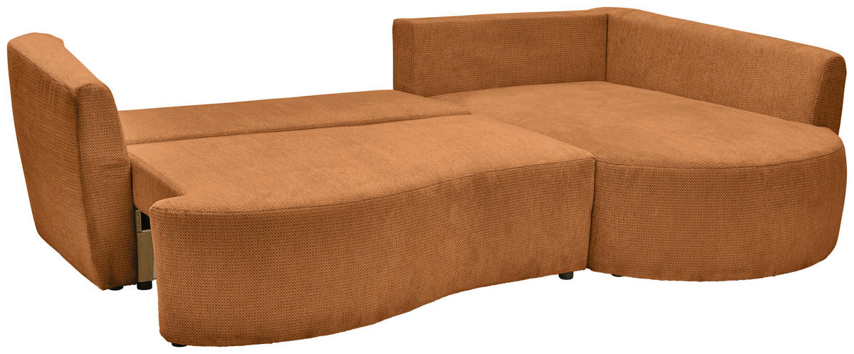 ECKSOFA in Chenille Rostfarben  - Rostfarben/Schwarz, MODERN, Kunststoff/Textil (287/179cm) - Carryhome