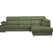 WOHNLANDSCHAFT in Leder Mintgrün - Alufarben/Mintgrün, Design, Leder/Metall (275/226cm) - Beldomo Premium