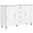 SIDEBOARD lackiert, Melamin Weiß - Weiß/Nickelfarben, Design, Holzwerkstoff/Metall (146/92/41cm) - CARRYHOME
