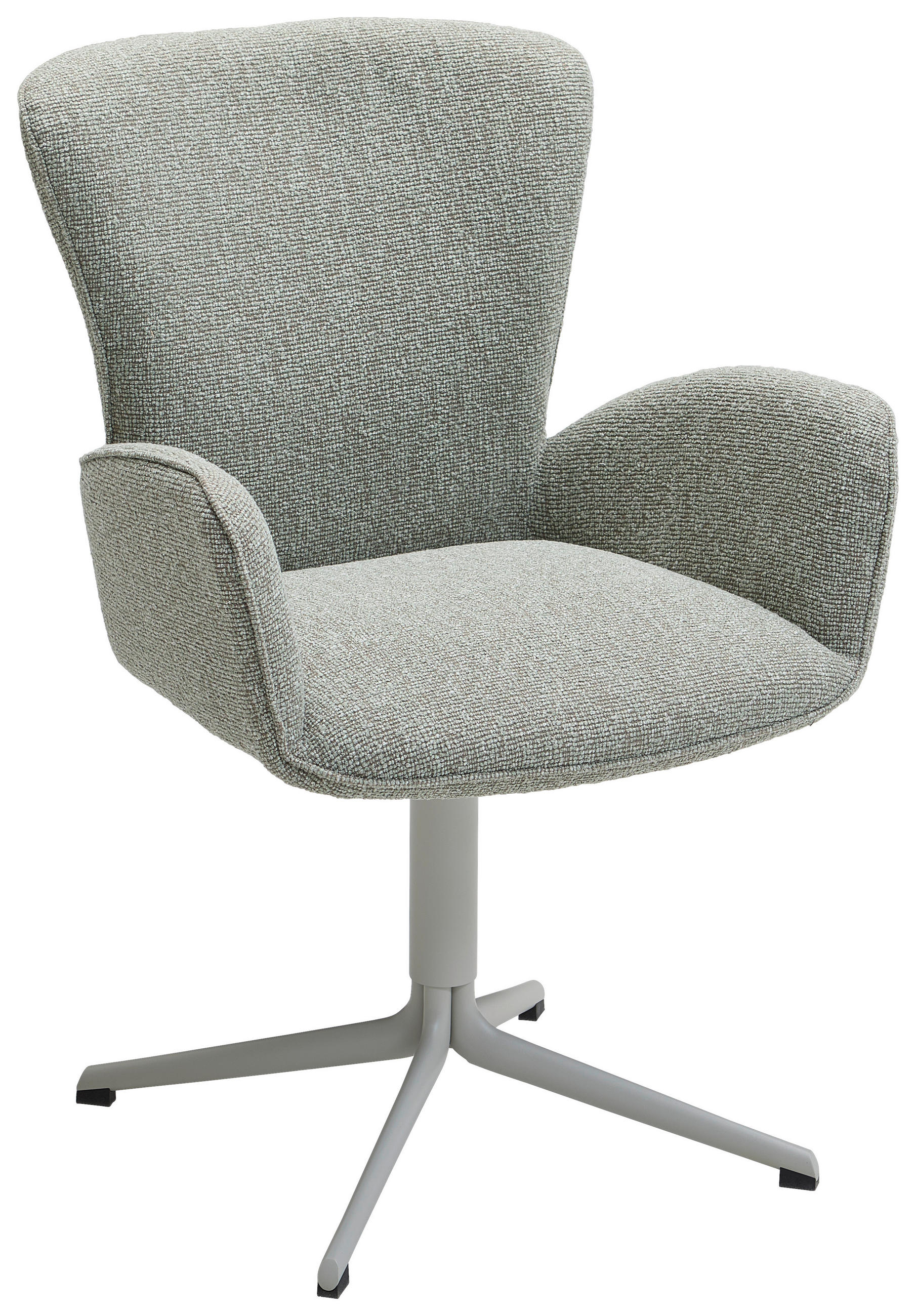 ARMLEHNSTUHL  in Eisen Jacquard, Flachgewebe  - Pastellgrün/Grau, Design, Textil/Metall (63/92/63cm) - Valdera