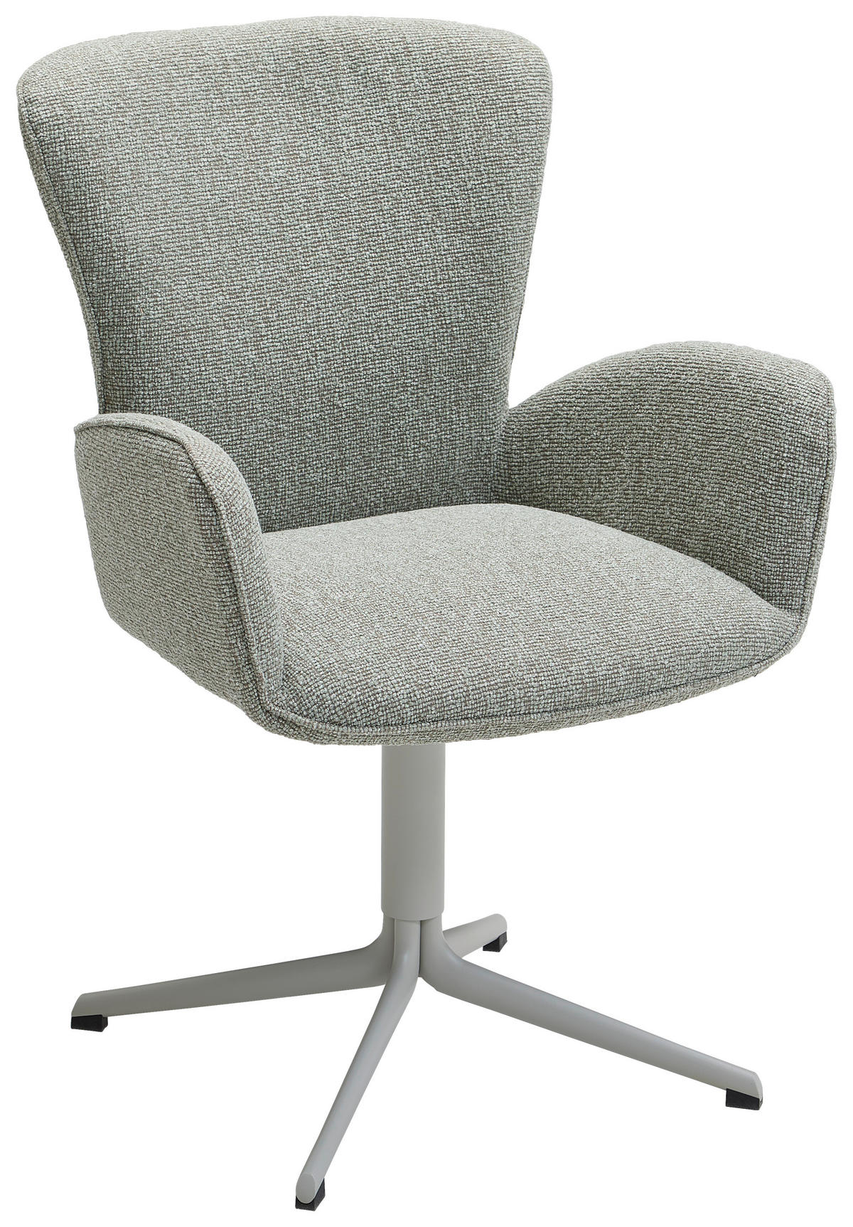 ARMLEHNSTUHL  in Eisen Jacquard, Flachgewebe  - Pastellgrün/Grau, Design, Textil/Metall (63/92/63cm) - Valdera