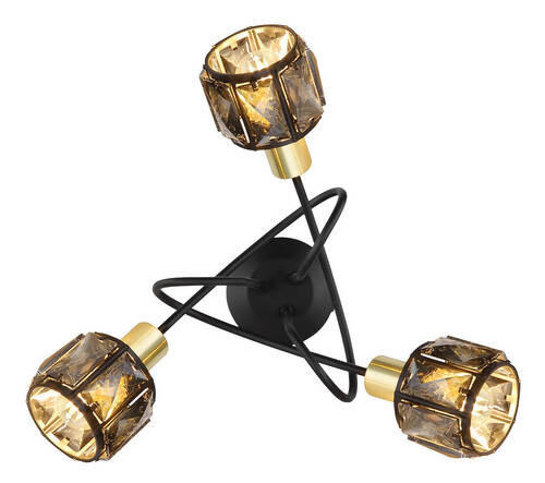 PLAFONIERĂ - auriu/negru, Design, sticlă/metal (38/24cm) - Globo